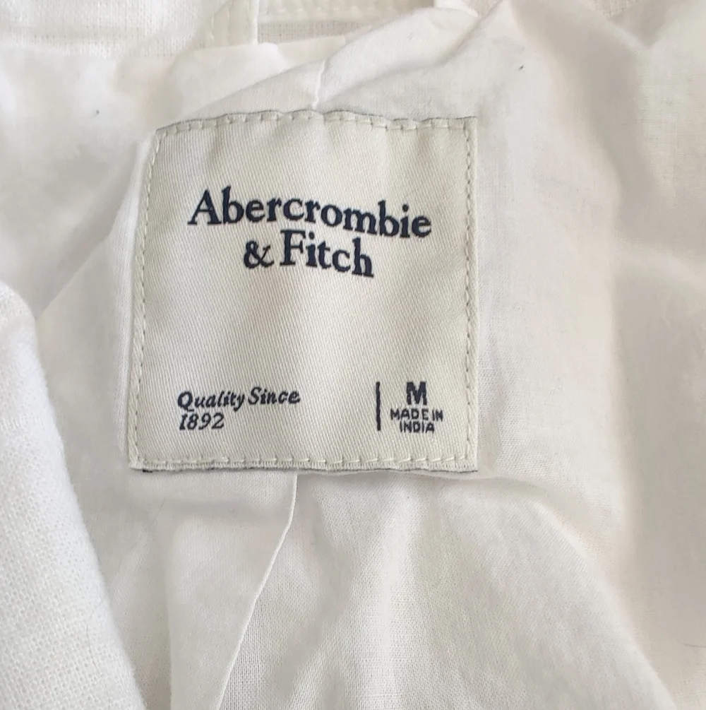 Abercrombie & Fitch Linen Blend Cropped Blazer In White Size Medium - Picture 6 of 7